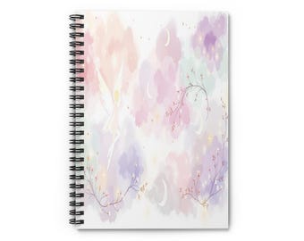Y2K Fairycore Spiral Notebook, Pastel Dreamy Aesthetic, Study Journal for High School