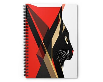 Constructivist Pet Notebook, Bold Geometric Dog Cat Design, Soviet Poster Style Journal