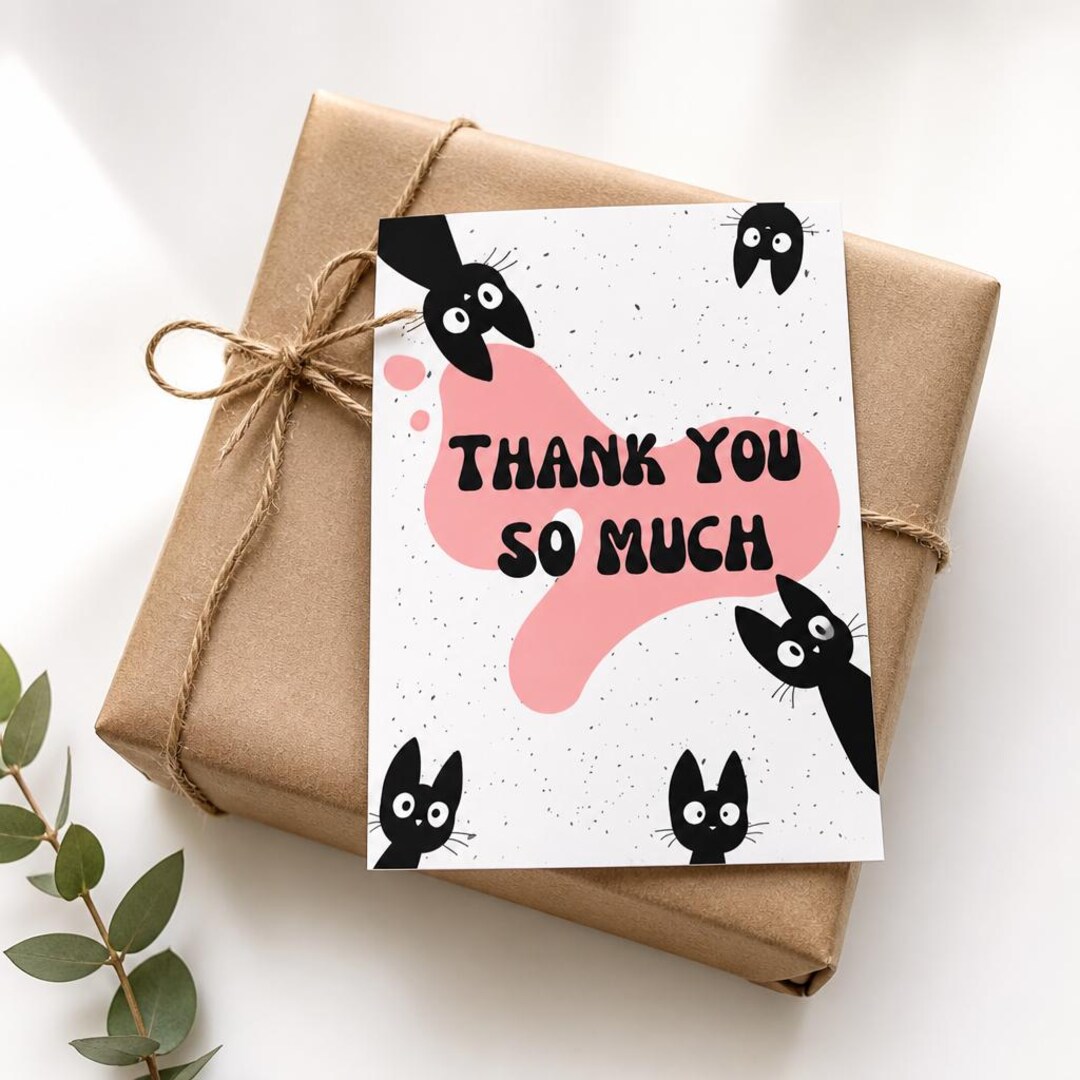 Printable Cat Thank You Card | Small Business, 5x7 (digital Download ...