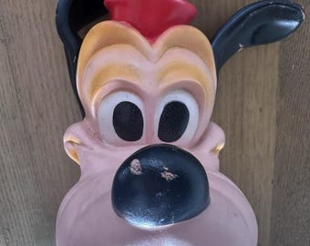 Bambola giocattolo vintage Disney degli anni '60 di Pippo in plastica Driclad con arti mobili, proveniente dall'Australia.