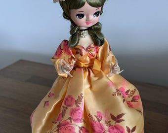 Vintage Bradley Big Eye Doll Yellow And Pink Southern belle Korea