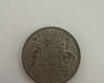 Moneta australiana da un fiorino/due scellini del 1947.