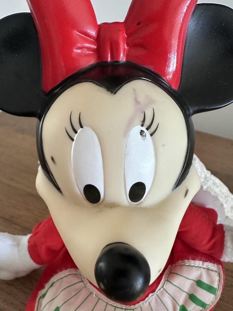 Disney's Minnie Mouse soft plush toys with hard plastic head Vintage image 2