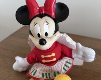 Peluche morbido di Minnie Mouse della Disney con testa in plastica rigida Vintage