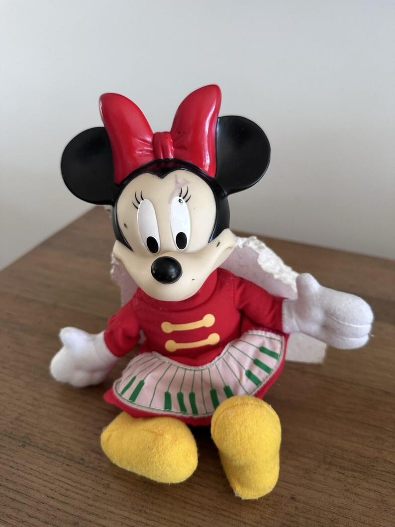 Disney's Minnie Mouse soft plush toys with hard plastic head Vintage image 1