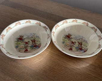 Ciotola per cereali Royal Doulton Bunnykins in porcellana Bone China, prodotta in Inghilterra (2 pezzi)