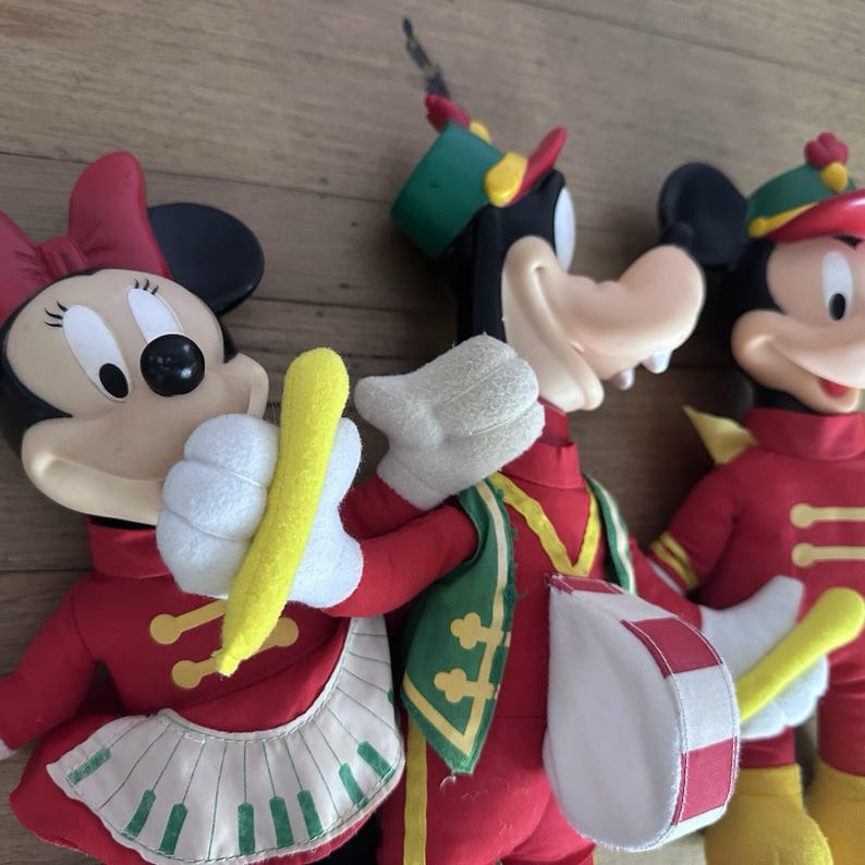 Vintage 90's Disney Marching Band Mickey Mouse Goofy Minnie Bundle Plush image 3