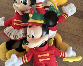 Peluche morbidi di Paperino, Topolino e Minnie della Disney con teste di plastica rigida Banda musicale