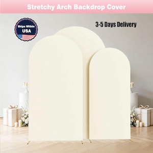 Beige Arch Backdrop Cover Baby Bridal Shower Birthday Party Solid Color
