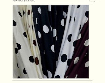 Prickigt sidentyg | Överdimensionerat 4 cm prickigt mjukt draperat modetextil | Elegant damkläder sömnadstyg | Vintagetyg | Lamorravn