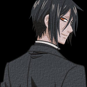 Anime Boy Embroidery Design File, Dark Manga Character Machine Embroidery Pattern PES DST