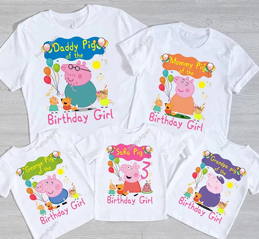 Custom Peppa Pig Family Birthday Shirt Peppa Pig Birthday - Etsy