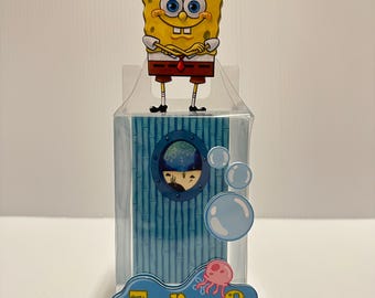 Personalized Spongebob Birthday Favor Bag | Ocean Theme Party Treat Bag