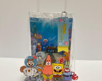Personalized Spongebob Birthday Favor Box | Under The Sea Treat Bag
