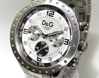 D G TIME Wristwatch Chronograph White Authentic From Japan