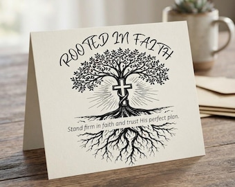 Rooted in Faith SVG PNG | Christian Charcuterie Board Design | Religious Laser Engraving File