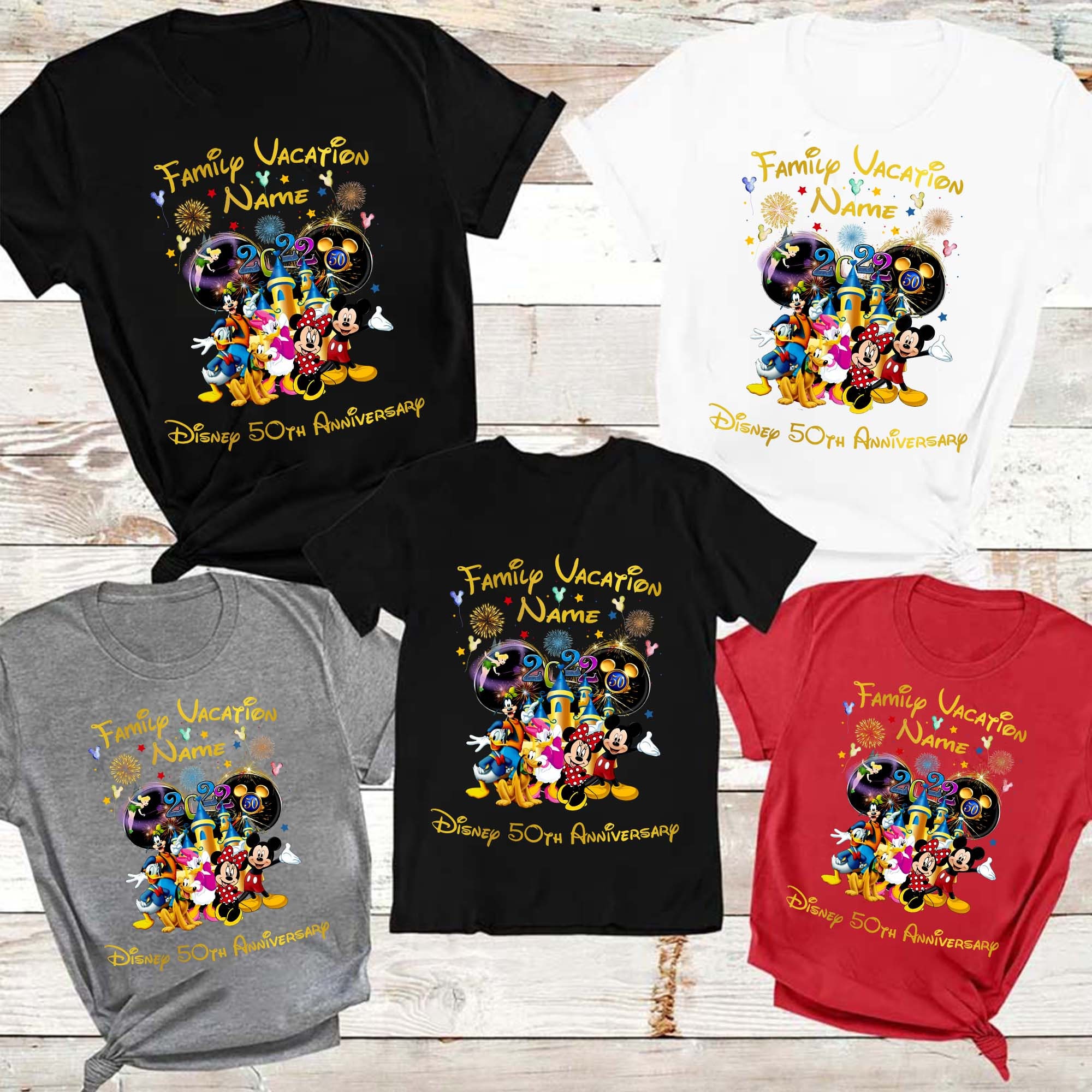 Discover Custom Disney Family Vacation Shirts, Disney 50th Anniversary, Walt Disney Matching Shirts, Disney Family 2022, Disney Trip 2022, Family Tee