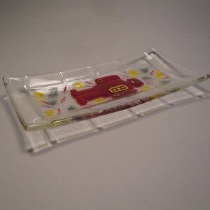 Fused Glass Red Robot Tray - 01812 - Etsy
