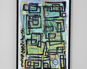 Sketch #345: Chalk and acrylic paint on paper