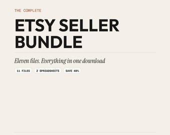 Complete Etsy Seller Bundle: Launch, SEO, Bookkeeping, Photography, Ads Templates (Digital Download)