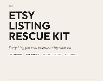 Etsy Listing Templates Bundle, SEO Keywords, Pricing Calculator (Digital Download)