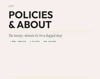 Etsy Shop Policies & About Templates (Digital Download)