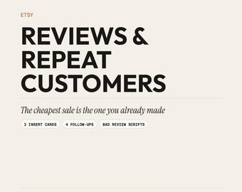Review Request Templates, Follow-Up Messages, Repeat Customers (Digital Download)