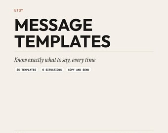 Etsy Seller Message Templates, Customer Service Replies (Digital Download)