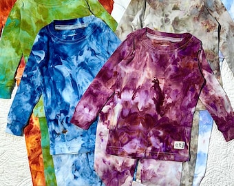 Tie Dye Baby/Toddler Pajamas Handmade 100% Cotton Sizes 12 Month - Youth XL