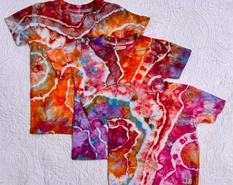 Tie Dye Baby/Toddler T-Shirt Geode Style Handmade 100% Cotton Sizes 12 Month - 5 Toddler (Color "Orbit") MADE TO ORDER