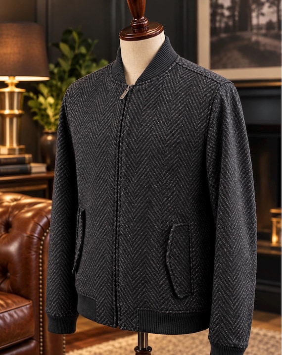Ted Baker, Ted Baker Charcoal Herringbone Wool Blend Jacket | Satin Lined | UK Medium M