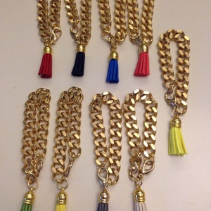 Gold chain tassel bracelet image 4