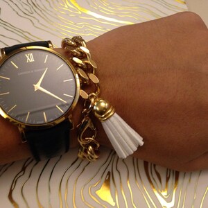 Gold chain tassel bracelet image 2