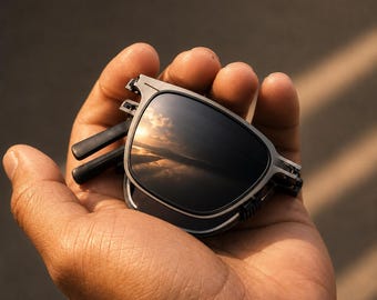 Lunettes de Soleil Pliables Polarisées – Style Carré Rétro Vintage, Ultra-Légères, Unisexe, Protection UV, Étui Inclus
