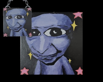 Ao Oni Acrylic Painting | Creepy Cute Japanese Horror Gaming Decor Art