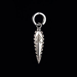 Othala Rune Single Sterling Silver Earring, for Men and Women