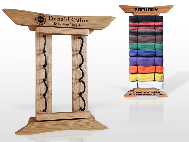 Oak Martial Arts Belt Displays Personalized Karate Belt Rack Etsy