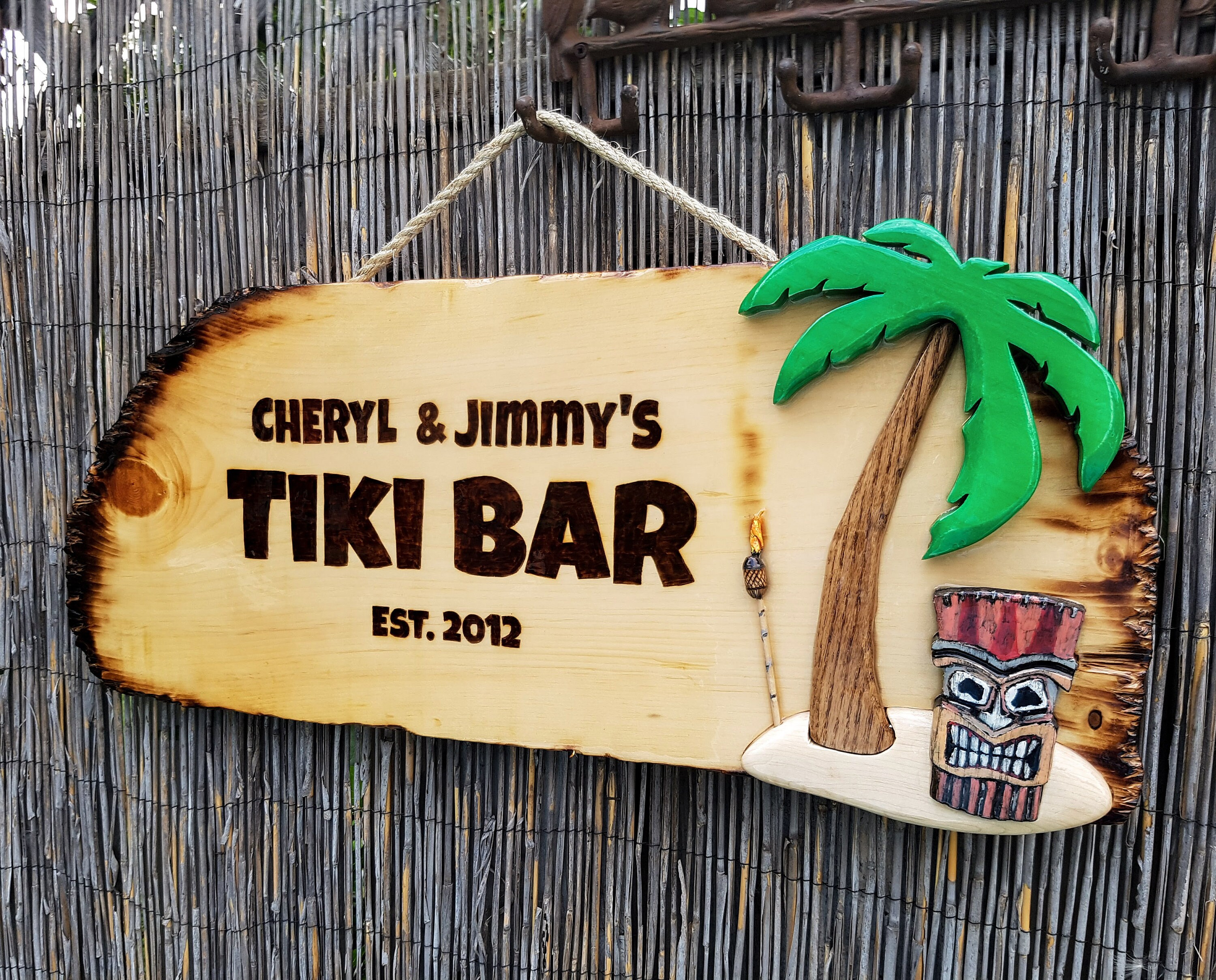 Wooden Tiki Signs for your Backyard Pool Bar and Patio Cabana Etsy