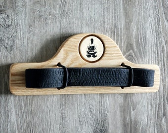 Martial Arts Belt Display - Oak Wall mounted Black belt mount rack holder Karate Taekwondo Jujitsu BJJ Artist award hanger trophy stand