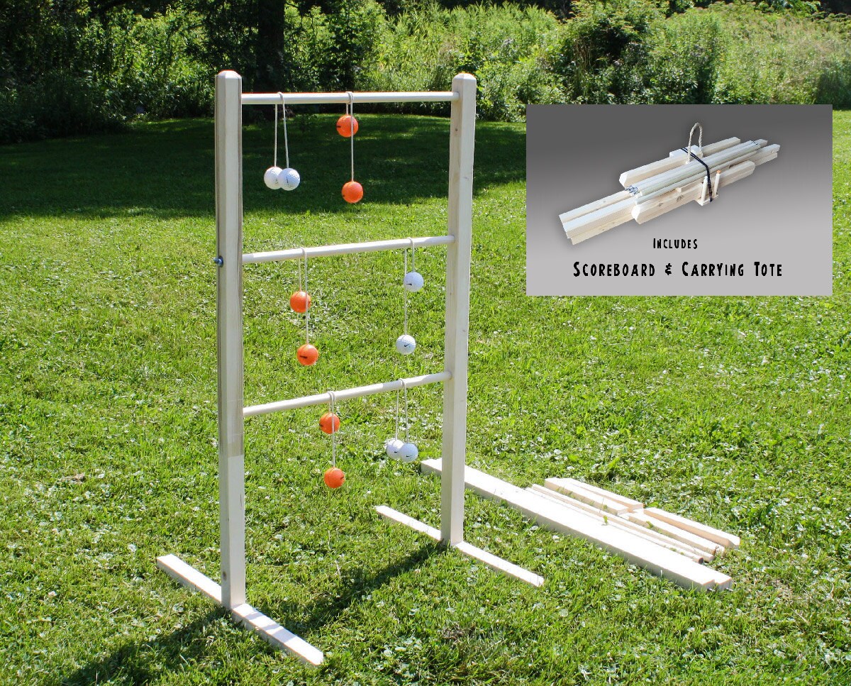Wooden Ladder Ball Game Unpainted ladderball game Ladder Etsy