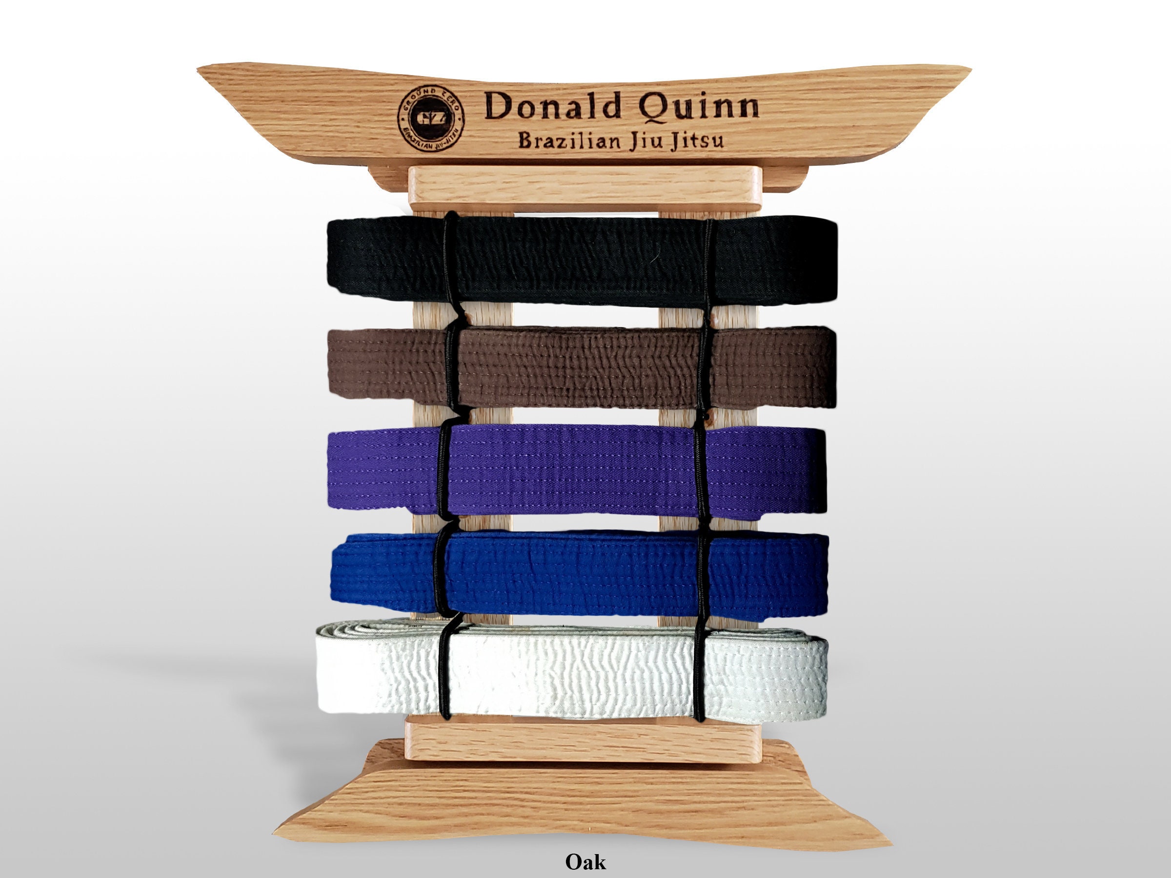 Oak Martial Arts Belt Displays Personalized Karate Belt Rack Etsy