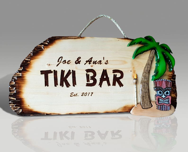 Outdoor Bar Signs Personalized Tiki Hut signs for your Etsy