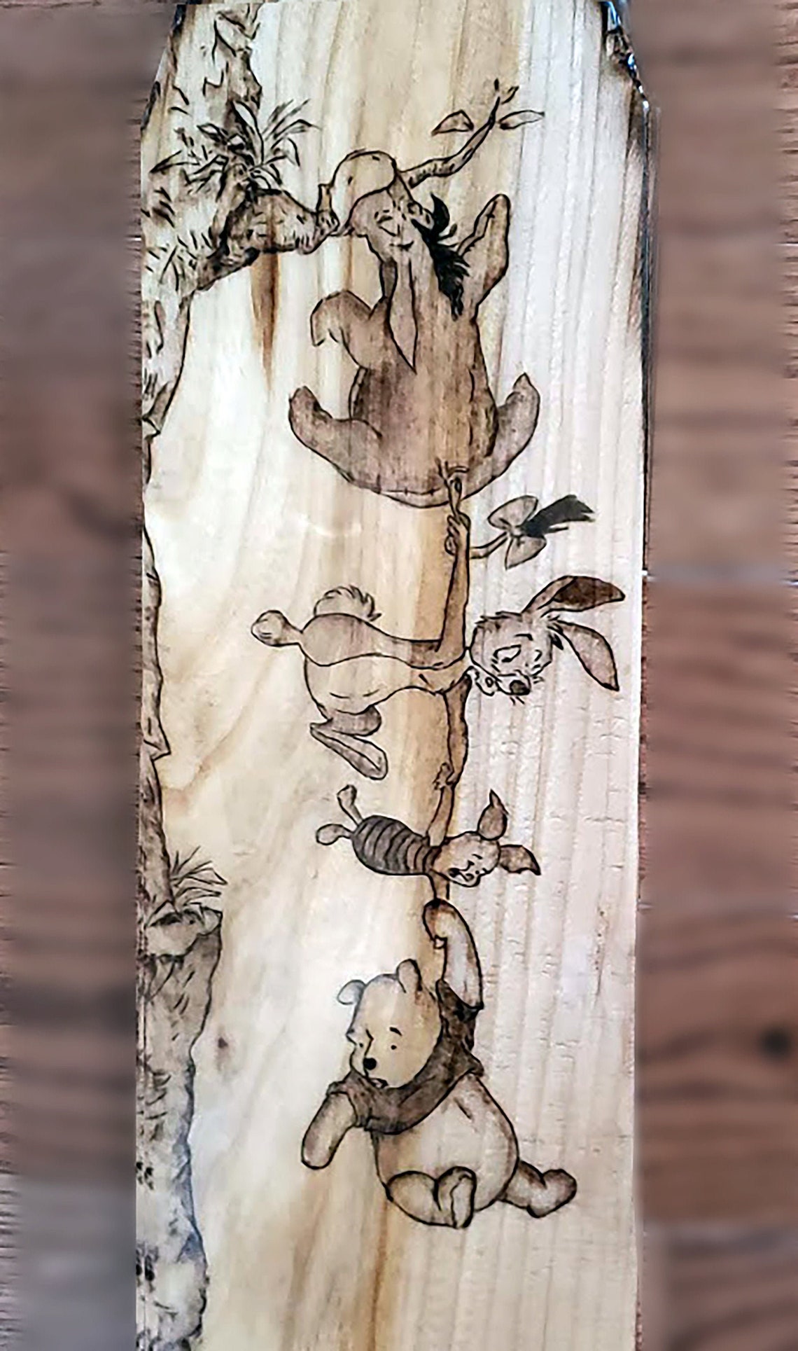 Rustic Wood Burned Winnie the Pooh Wall Hanging Children Etsy Canada