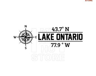 Lake Ontario PNG SVG, Lake Ontario Coordinates Design, Compass Lake Design, Still Lake Ontario, Anti Trump Rename Protest (Digital Download)