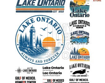 Lake Ontario PNG Bundle, Gulf Of Mexico Kennedy Center Lake Ontario, Still Lake Ontario, 27 Great Lakes Canada Designs (Digital Download)