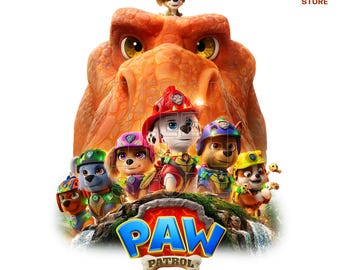 Paw Patroll Dinosaur PNG, Paw Characters Shirt Design, Paw Dino T Rex Png, Cartoon Digital Download