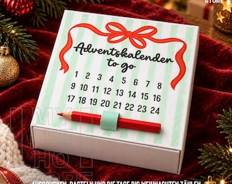 Adventskalender 2026 zum Ausdrucken, Adventskalender to go, Weihnachtsbasteln für Kinder, Advents-Countdown als PDF