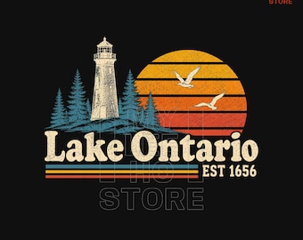 Lake Ontario PNG, Retro Lake Ontario Great Lakes Shirt Design, Subtle Anti Trump Shirt Design (Digital Download)