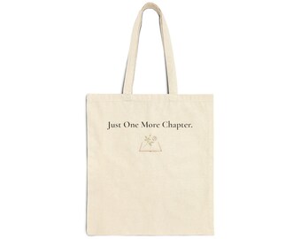 Just One More Chapter – Canvas Tote Bag | Soft Academia Book Lover Reader Gift