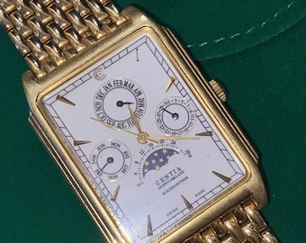 Vintage CENTIA Solar Line Watch - 1990s Unisex Quartz, Sapphire Glass, 25 x 30 mm – Classic Swiss Elegance
